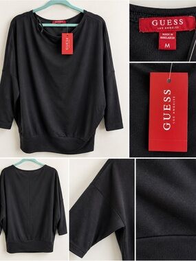 GUESS Black Oversized Dolman Sweatshirt